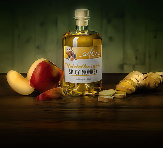 Heidelberger Spicy Monkey Likör aus der Genussmanufaktur Alex Hortus Palatinus in Heidelberg